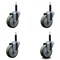 Service Caster 4'' SS Gray Poly Wheel Swivel 3/4'' Expanding Stem Caster Set, 4PK SCC-SSEX20S414-PPUB-34-4 - alternate 1